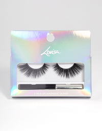 Black Full Volume Magnetic Fake Eyelashes - link has visual effect only