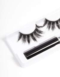 Black Long Thick Magnetic Fake Eyelashes - link has visual effect only