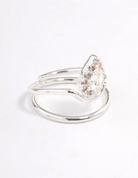 Silver Diamante Nail Fingertip Ring - link has visual effect only