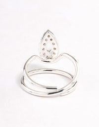 Silver Diamante Nail Fingertip Ring - link has visual effect only