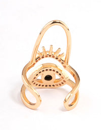 Gold Cubic Zirconia Diamante Fingertip Ring - link has visual effect only