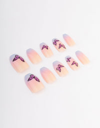 Plastic Butterfly Ombre Press On Nails - link has visual effect only