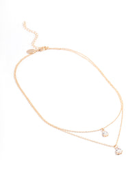 Gold Layered Dainty Diamante Necklace - link has visual effect only