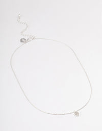 Silver Mini Bling Heart Necklace - link has visual effect only