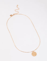 Gold Medallion Disc Necklace - link has visual effect only