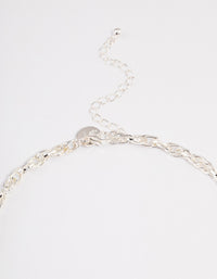 Silver Intertwined Chain Necklace - link has visual effect only