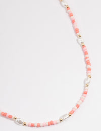 Pink Beaded Pearl Necklace - link has visual effect only