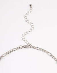 Silver Figaro Chain Necklace - link has visual effect only