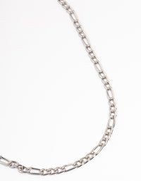 Rhodium Figaro Chain Necklace - link has visual effect only