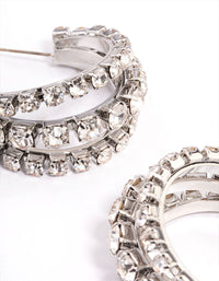 Silver Mega Cupchain Three Illusions Hoop Earrings - link has visual effect only