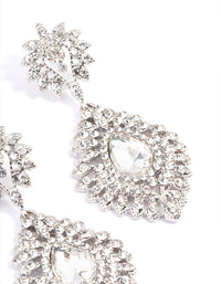 Silver Statement Diamante Drop Earrings - link has visual effect only