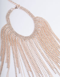 Rose Gold Cupchain Fringe Necklace - link has visual effect only