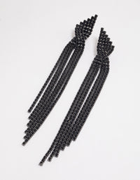 Coated Black Statement Strand Twist Drop Earrings - link has visual effect only