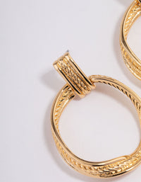 Gold Plated Braided Door Knocker Earrings - link has visual effect only