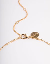 Gold Plated Puffy Heart Figaro Necklace - link has visual effect only