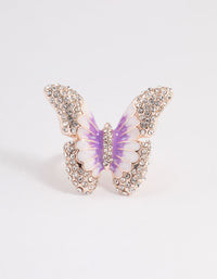 Rose Gold Grand Butterfly Ring - link has visual effect only