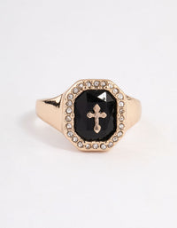 Black Cross Signet Ring - link has visual effect only