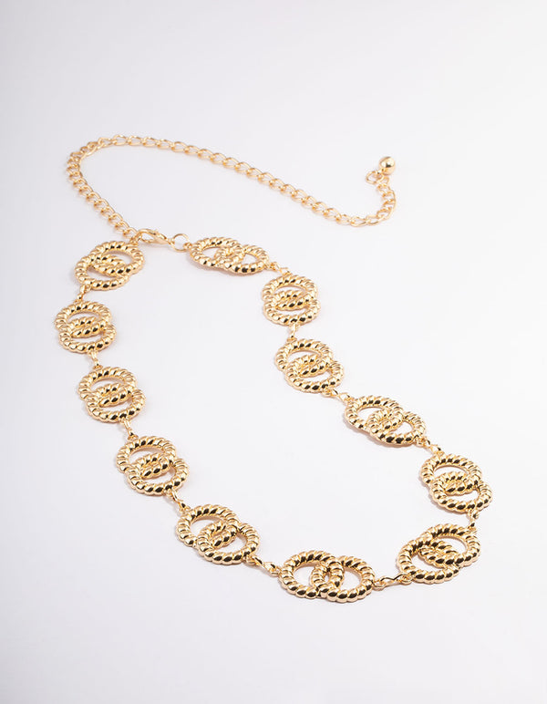 Rose gold chain belt deals