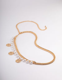 Gold Hinge Pearl Double Chain Belts - link has visual effect only