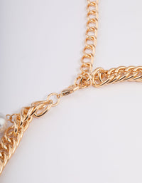 Gold Hinge Pearl Double Chain Belts - link has visual effect only