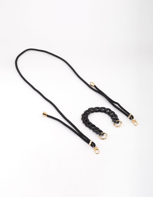 Black Crossbody & Wrist Phone Strap Pack