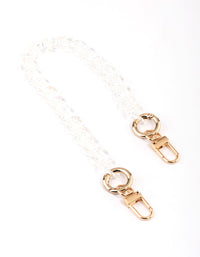 Clear Iridescent Chain Wrist Phone Strap - link has visual effect only