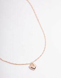 Rose Gold Plated Heart Pendant Twisted Chain Necklace - link has visual effect only