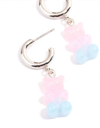 Silver Ombre Gummy Huggie Earrings - link has visual effect only