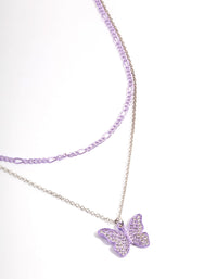 Purple Multi-Row Butterfly Necklace - link has visual effect only