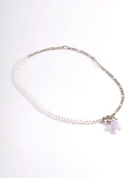 Purple Mushroom Pearl Chain Necklace - link has visual effect only