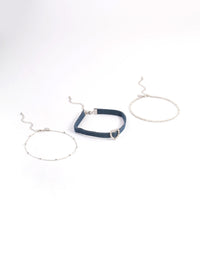 Rhodium Denim Heart Choker - link has visual effect only