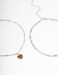 Rhodium Heart Medium Choker - link has visual effect only