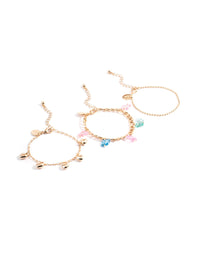 Gold Butterfly Puffy Heart Bracelet - link has visual effect only