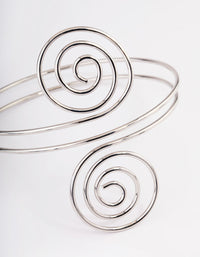 Rhodium Swirl Arm Cuff - link has visual effect only