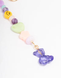 Gold Single Gummy Bear Small Phone Charm - link has visual effect only