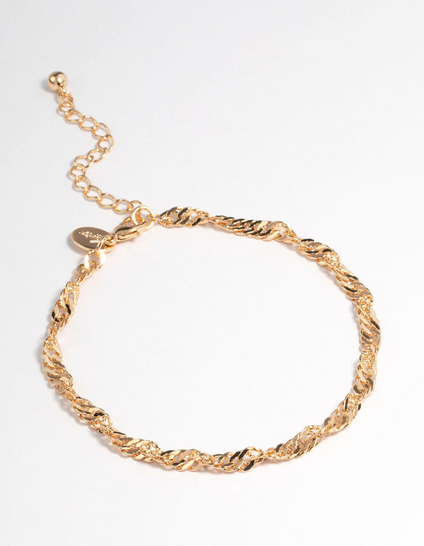 Gold Twist Chain Anklet