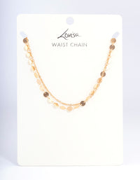 Gold Coin Layer Waist Chain - link has visual effect only