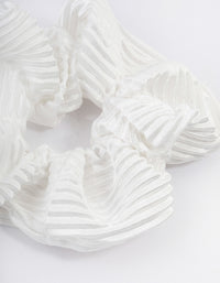 Cream Fabric Plisse Scrunchie - link has visual effect only