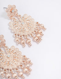 Rose Gold Flower Ball Drop Jhumka Earrings - link has visual effect only