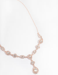 Rose Gold Teardrop & Eye Diamante Necklace - link has visual effect only