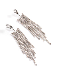 Rhodium Front & Back Cupchain Drop Earrings - link has visual effect only