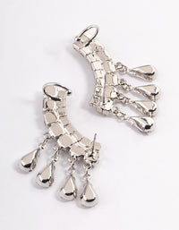 Silver Teardrop Fan Cuff Earrings - link has visual effect only