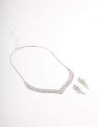 Silver DIamante Pointed Jewellery Set - link has visual effect only