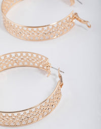 Gold Stamp Hoop Earrings 50mm - link has visual effect only