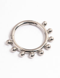 Rhodium Surgical Steel Clicker Ring 8mm - link has visual effect only