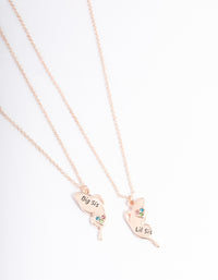 Rose Gold Butterfly Sister Necklace Pack - link has visual effect only