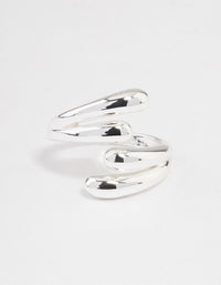 Silver Plated Double Row Wrap Ring - link has visual effect only