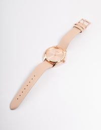 Rose Gold Diamante Scatter Faux Leather Watch - link has visual effect only