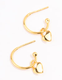 Gold Plated Sterling Silver Heart Charm Hoop Earrings - link has visual effect only