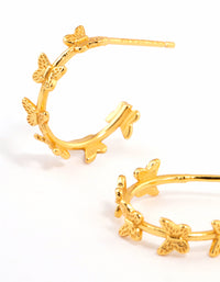 Gold Plated Sterling Silver Multi Butterfly Hoop Earrings - link has visual effect only